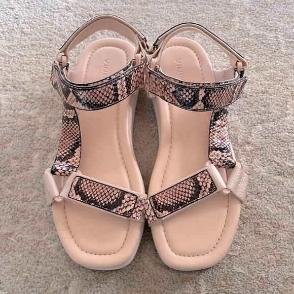 New VINCE Carver Sport Adjustable Strap Sandals Lychee Pink Snake Print eu 38.5 - Picture 6 of 13
